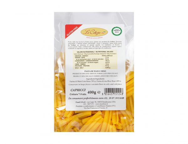 Capricci pasta di mais e riso gluten free