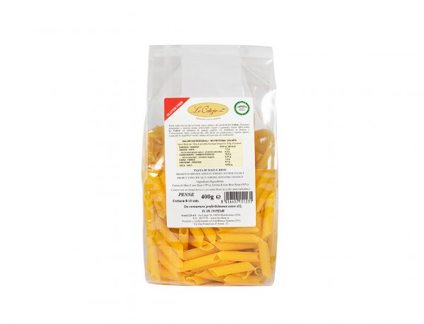 Penne pasta di mais e riso senza lattosio