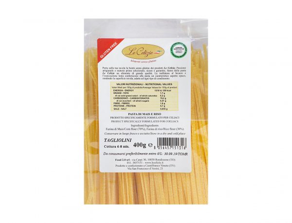 Tagliolini pasta di mais e riso gluten free