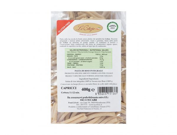 Pasta Di Riso Integrale Capricci gluten free