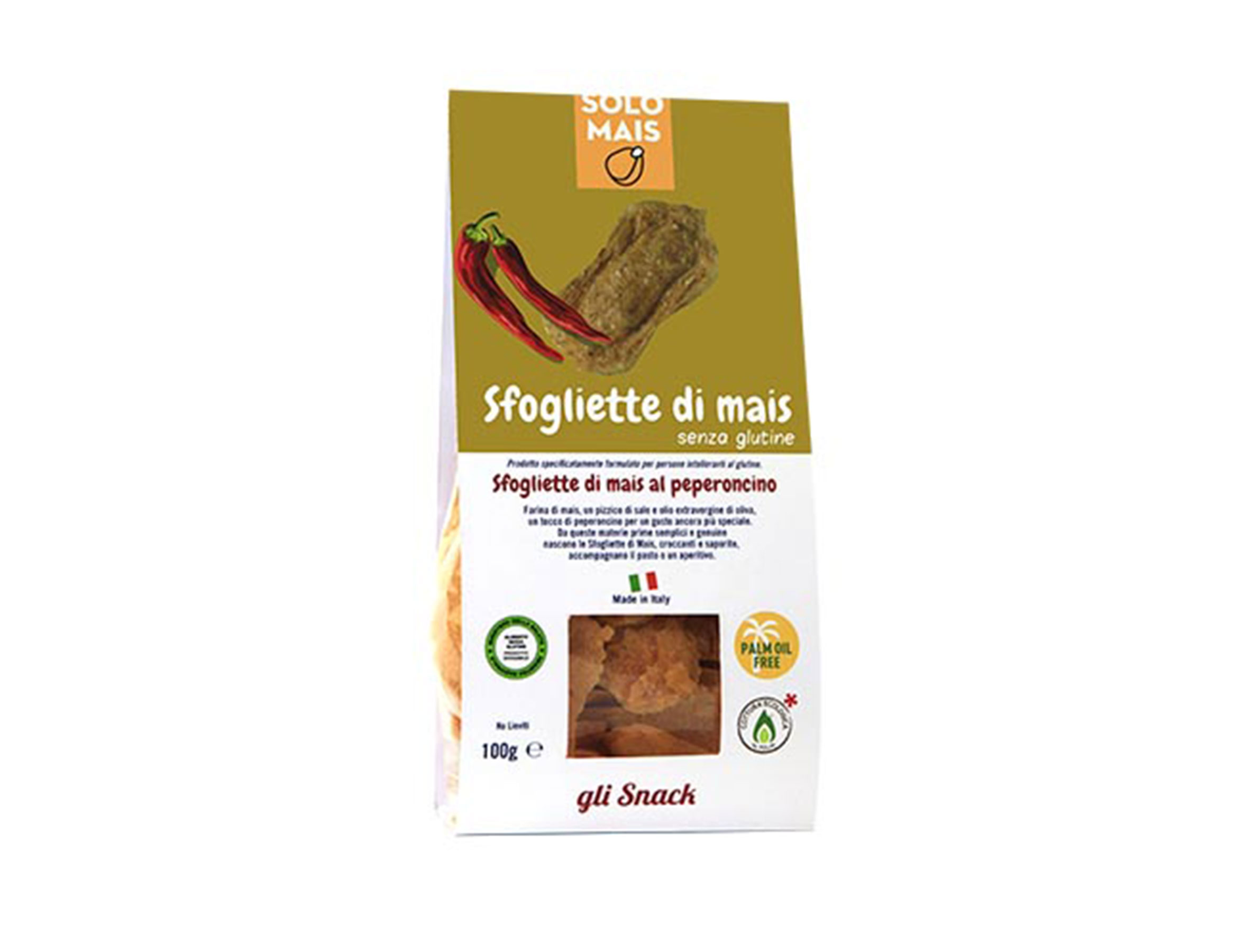 Sfogliette Di Mais Gusto Peperoncino senza glutine Sfogliette Di Mais Peperoncino gluten free