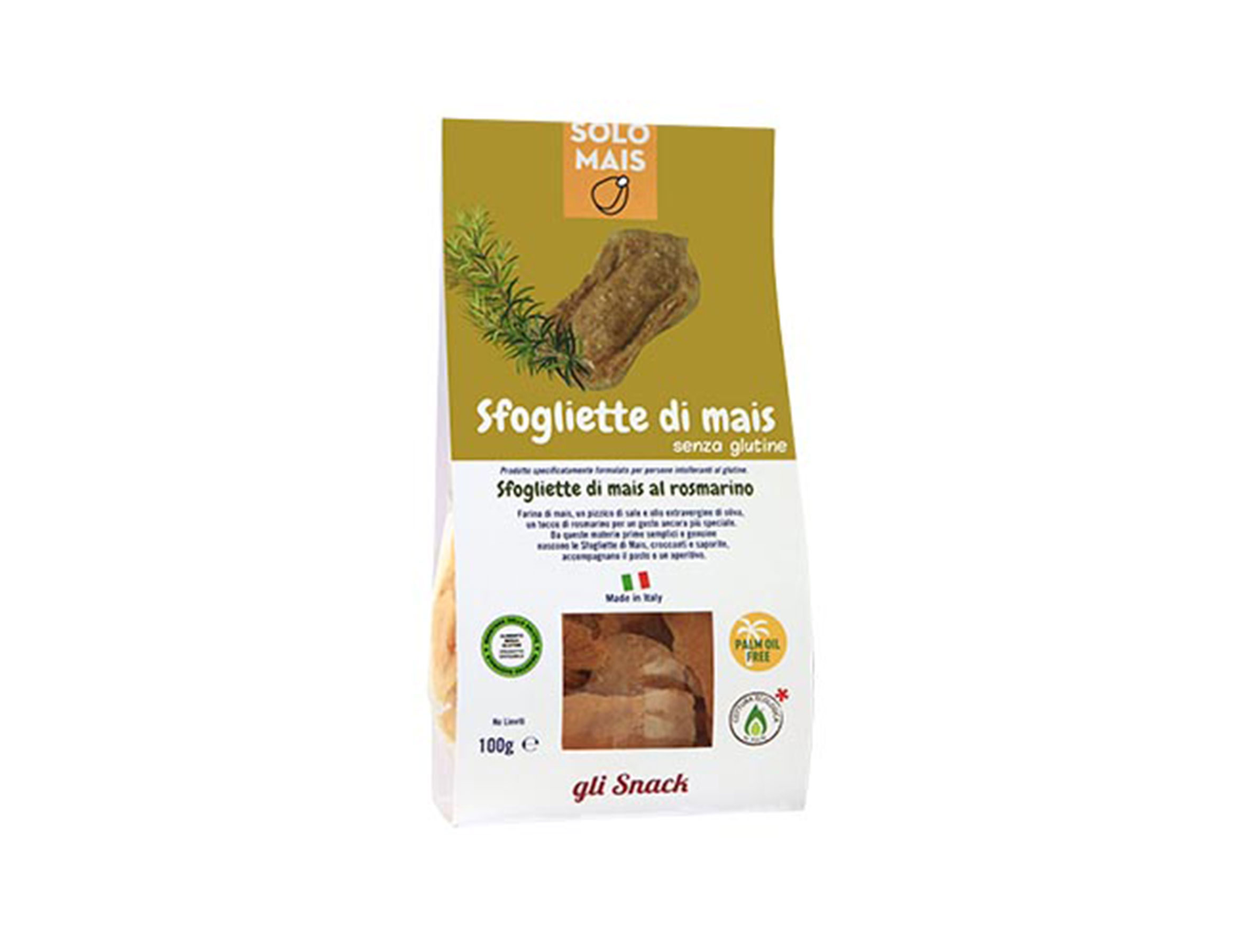 Sfogliette Di Mais Gusto Rosmarino senza glutine Sfogliette Di Mais Rosmarino gluten free