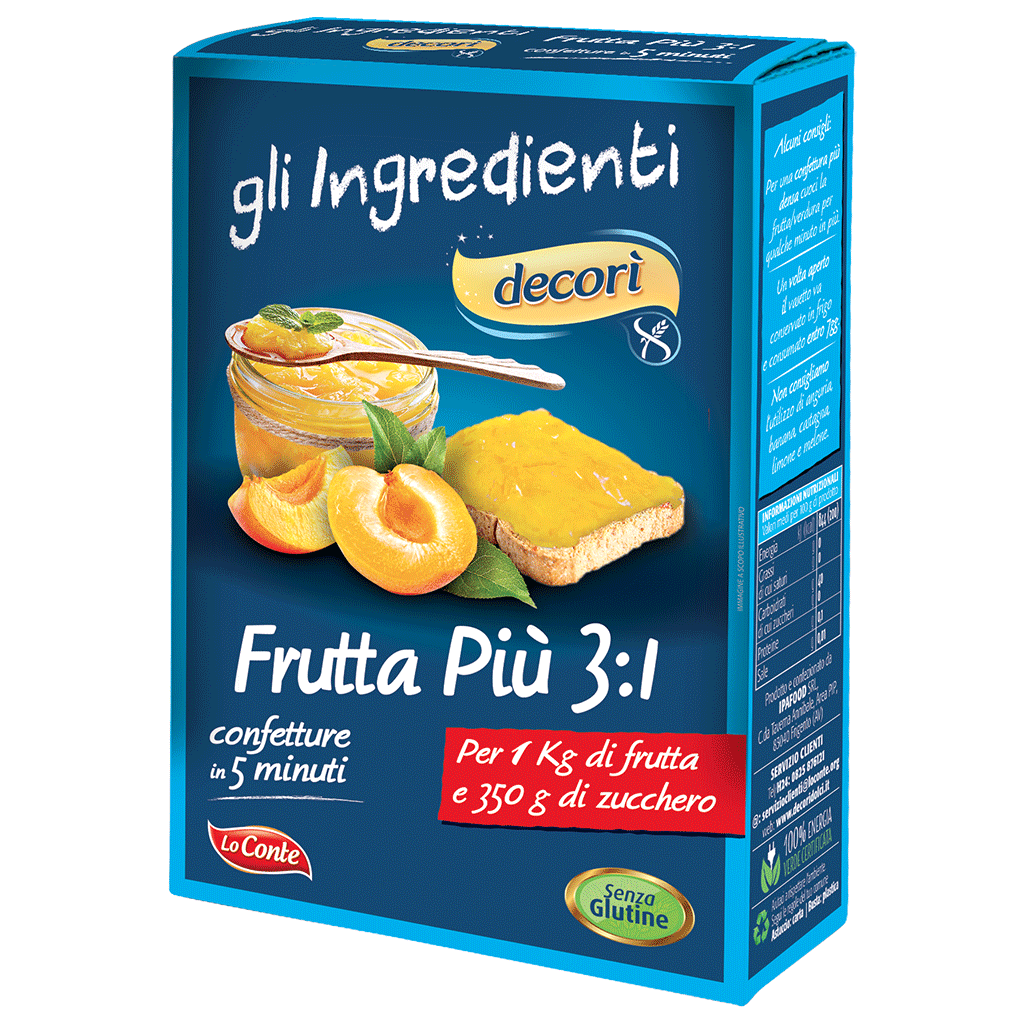 Decorì Frutta Più 3 per 1 confetture albicocche in 5 minuti senza glutine