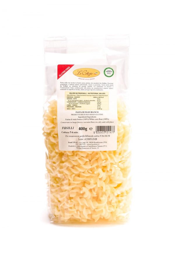 Fusilli di mais bianco gluten free